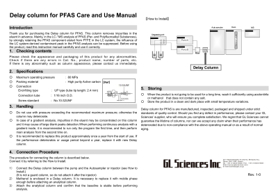Delay column for PFAS Care and Use Manual