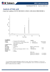 LC058 - Analysis of Folic acid (Under the Condition of USP NF 2022 ISSUE 3, FOLIC ACID ASSAY, Procedure 1)