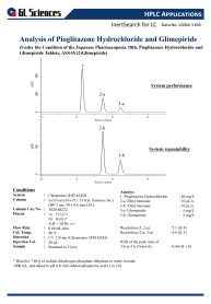 LC064 - Analysis of Pioglitazone Hydrochloride and Glimepiride (Under the Condition of the Japanese Pharmacopoeia 18th, Pioglitazone Hydrochloride and Glimepiride Tablets, ASSAY(2) Glimepiride)